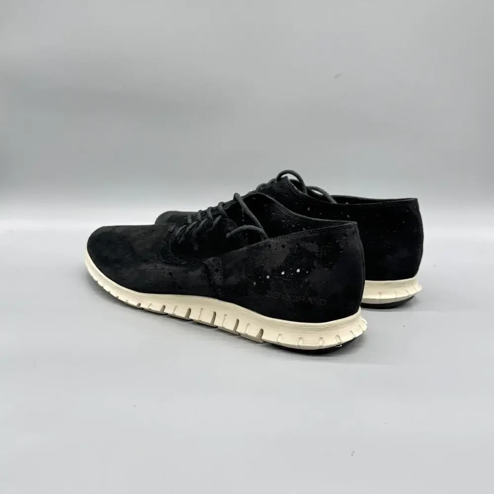 Cole Haan Shoes Womens 10 Black Suede Zerogrand Wingtip Sneakers Comfort Casual
